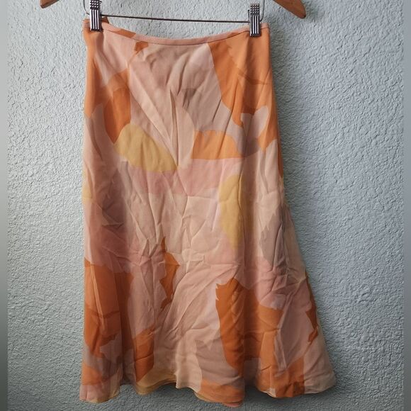 Ellen Tracy X Linda Allar silk skirt knee length lined side zip - Picture 2 of 8